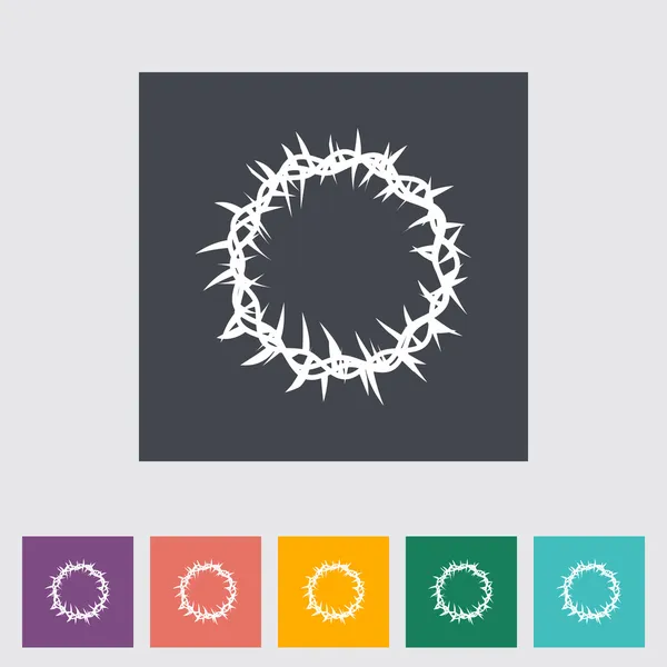 Crown of thorns single flat icon. — Stock Vector