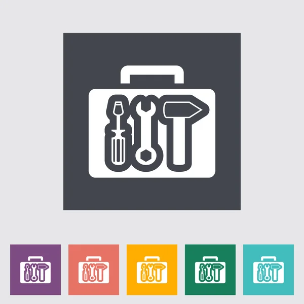 Caixa de ferramentas único ícone plano . —  Vetores de Stock