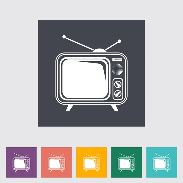 TV single flat icon. — Stock Vector
