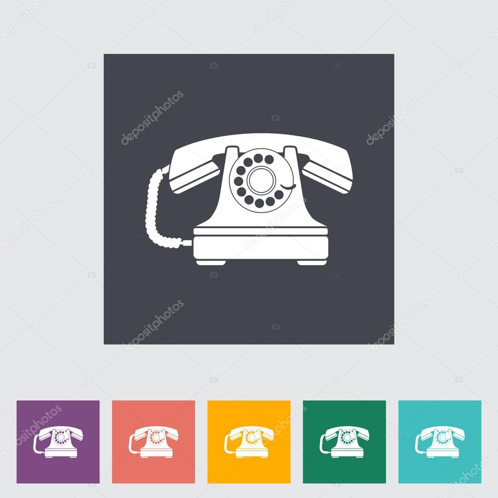 Vintage phone flat icon.