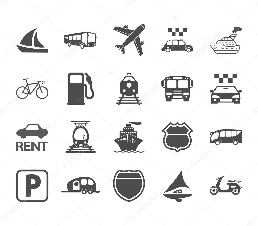 Transportation icon set.