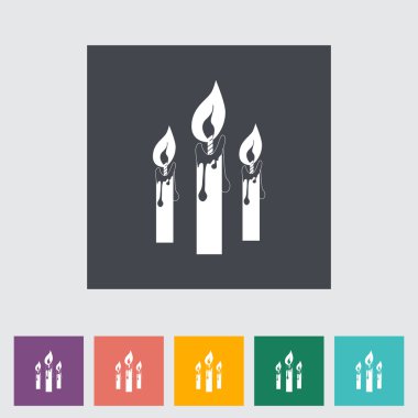 Candles single flat icon. clipart