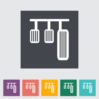 pedallı araba tek düz simgesi.