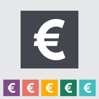 Euro düz simgesi.