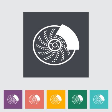 Otomobil fren tek düz simgesi.