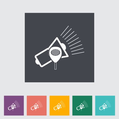 megafon tek düz simgesi.