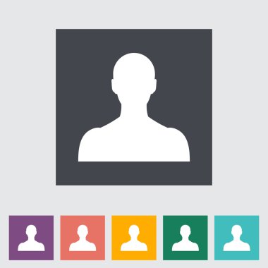 kişi tek düz simgesi.