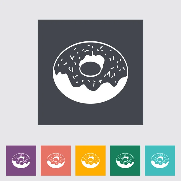 Donut icono plano — Vector de stock