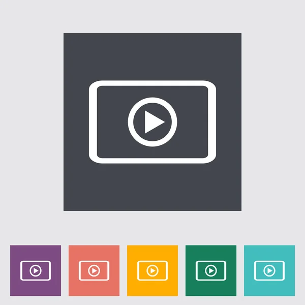 Reproductor de vídeo icono plano . — Vector de stock