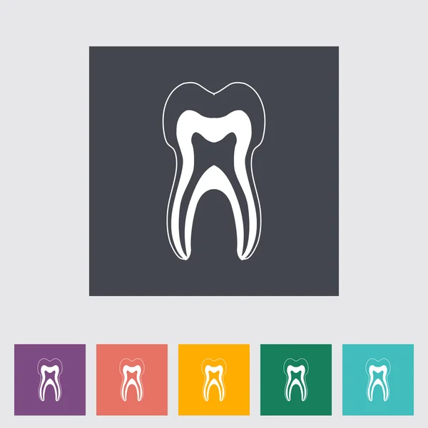 Икона плоского зуба . — стоковый вектор