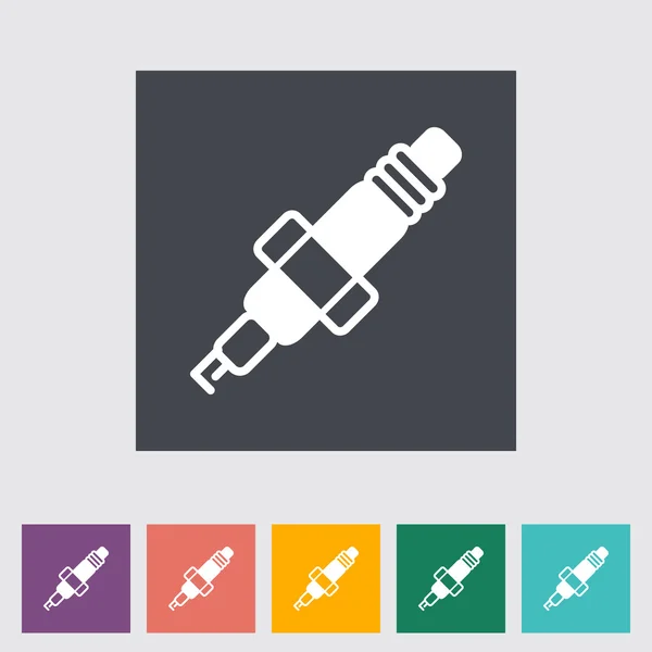 Sparkplug icono plano único . — Vector de stock