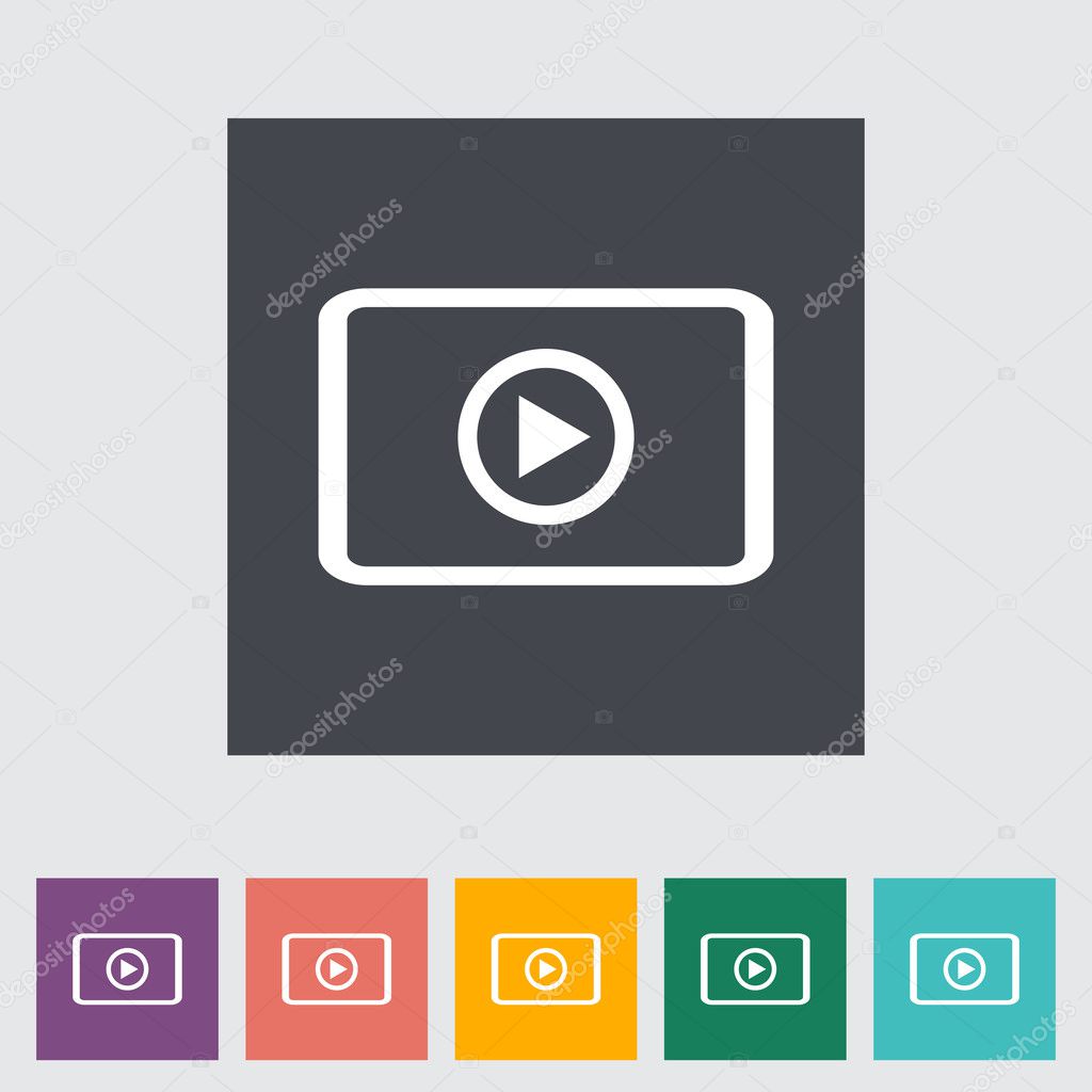 Video player flat icon.