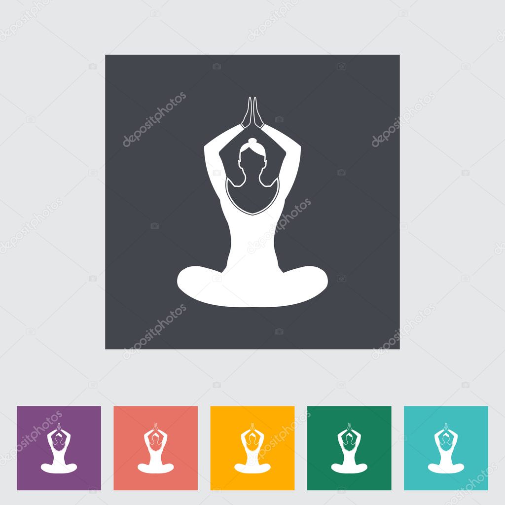 Yoga flat icon.
