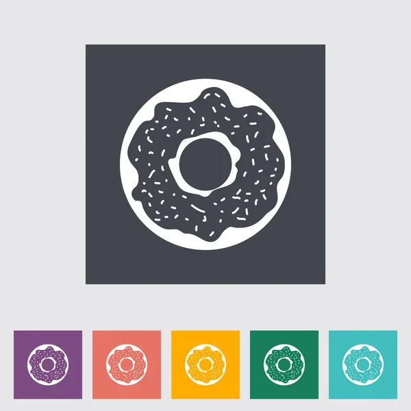 Donut icono plano — Archivo Imágenes Vectoriales