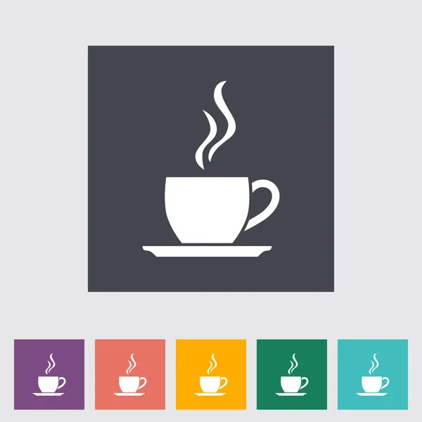 Café plano icono individual . — Vector de stock