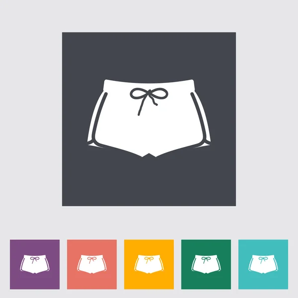 Pantalones cortos deportivos icono plano único . — Vector de stock