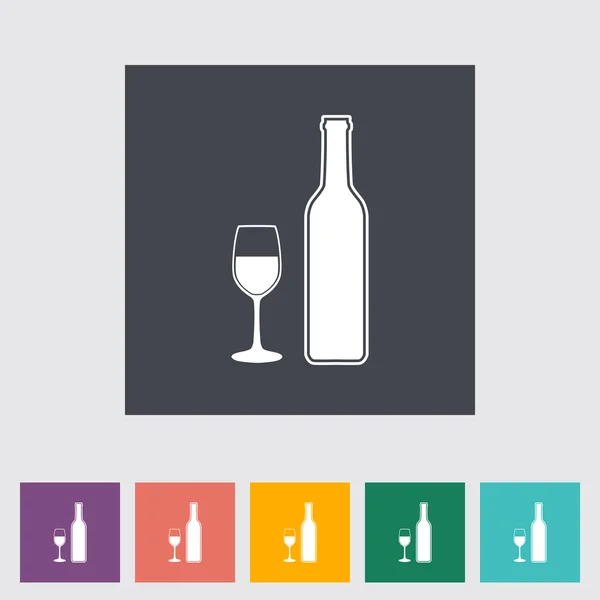 Wine flat icon — Stock Vector