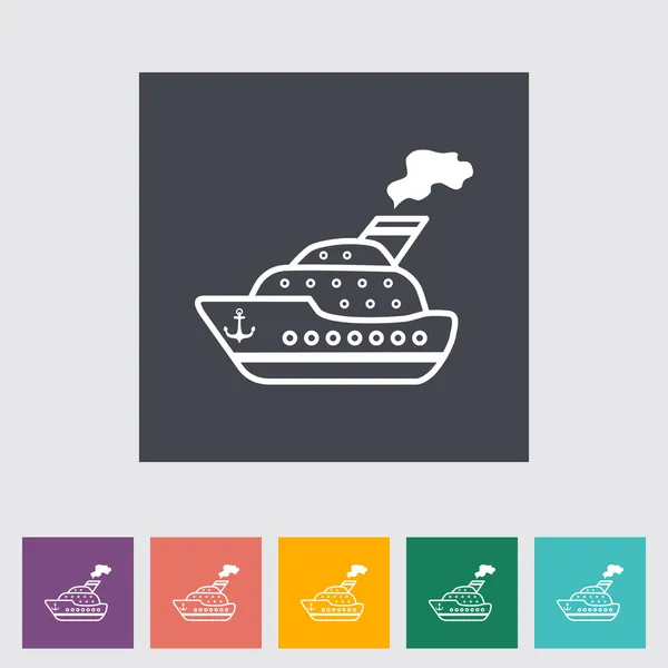 Platte pictogram van het schip. — Stockvector