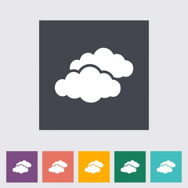 Overcast icono plano único . — Vector de stock