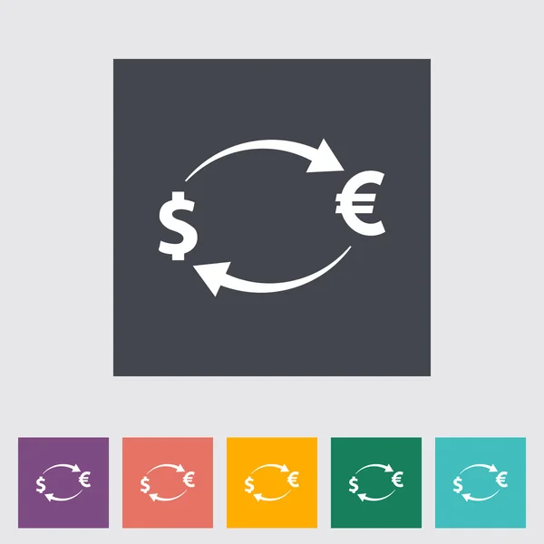 Měna Výměna jedné ploché ikony. — Stockový vektor