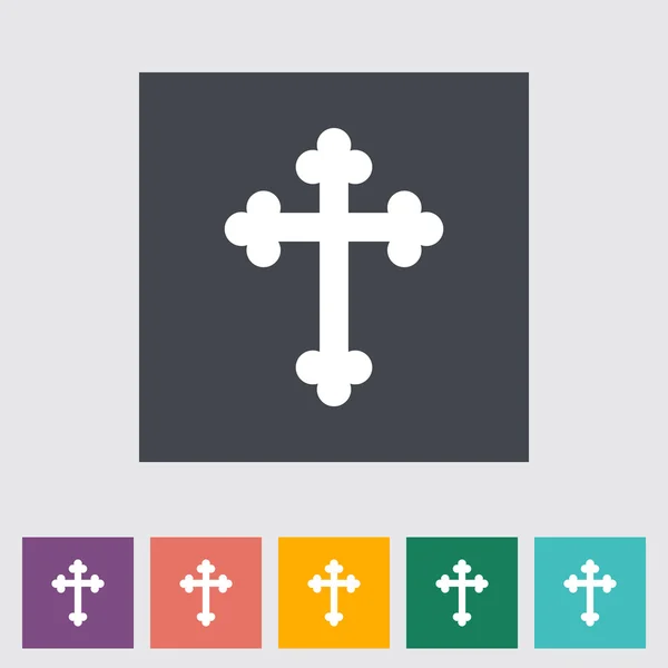 Cross single flat icon. — Stock Vector