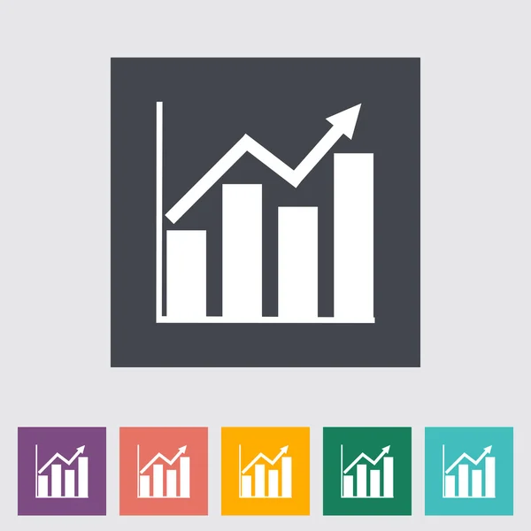 Gráfico único ícone plana . — Vetor de Stock