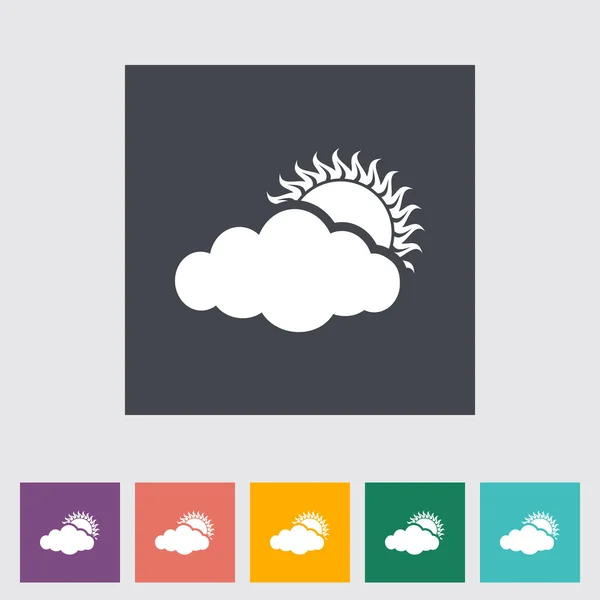 Cloudiness single flat icon. — Stock Vector