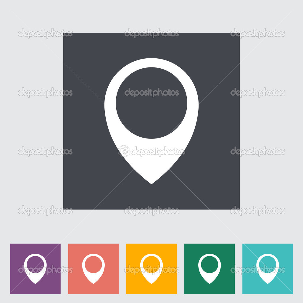 Map pointer single flat icon.