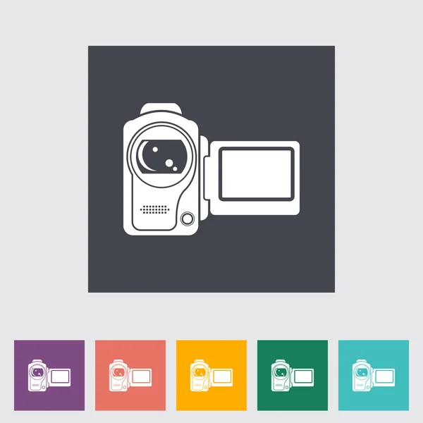 Video camera enkel vlakke pictogram. — Stockvector