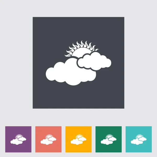 Cloudiness single flat icon. — Stock Vector