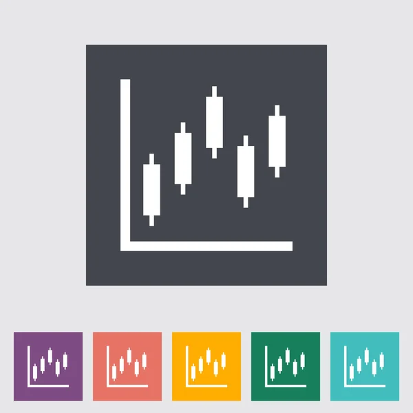 Düz tek grafik simgesi. — Stok Vektör