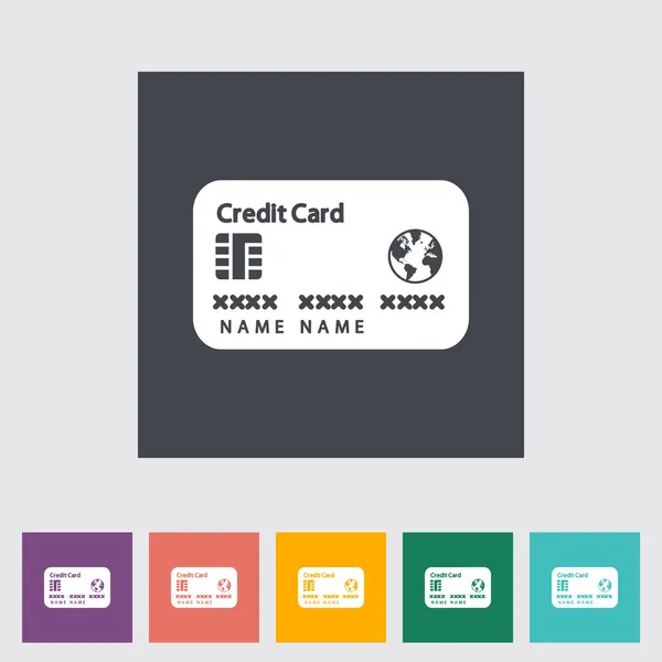 クレジット カード平らな 1 つのアイコン. — ストックベクタ