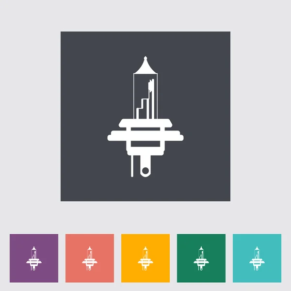 Xenon auto lamp platte pictogram — Stockvector