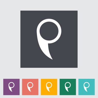 harita işaretçi tek düz simgesi.