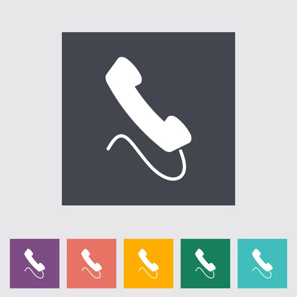 Téléphone unique icône plate . — Image vectorielle
