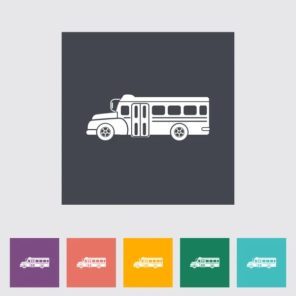 Bus scolaire icône plate . — Image vectorielle