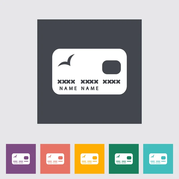 Kreditkarte einzelnes flaches Symbol. — Stockvektor