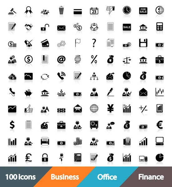 Pictogrammen business, office & Financiën — Stockvector