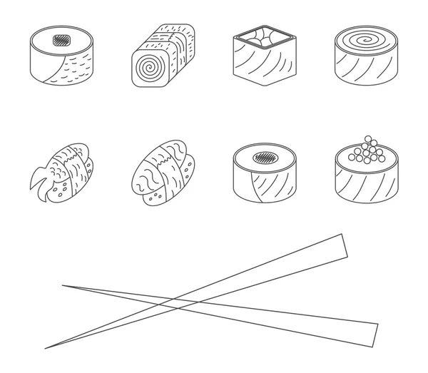 Ensemble de sushi . — Image vectorielle