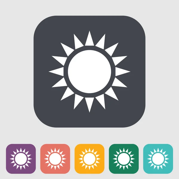Jeden plochý ikona Sun. — Stockový vektor