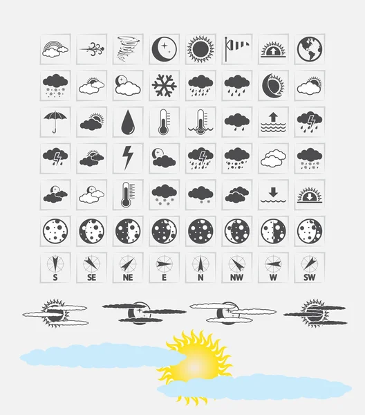 Iconos meteorológicos — Vector de stock