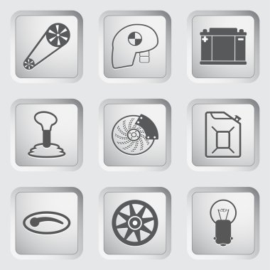araba parçası ve hizmet Icons set 2.