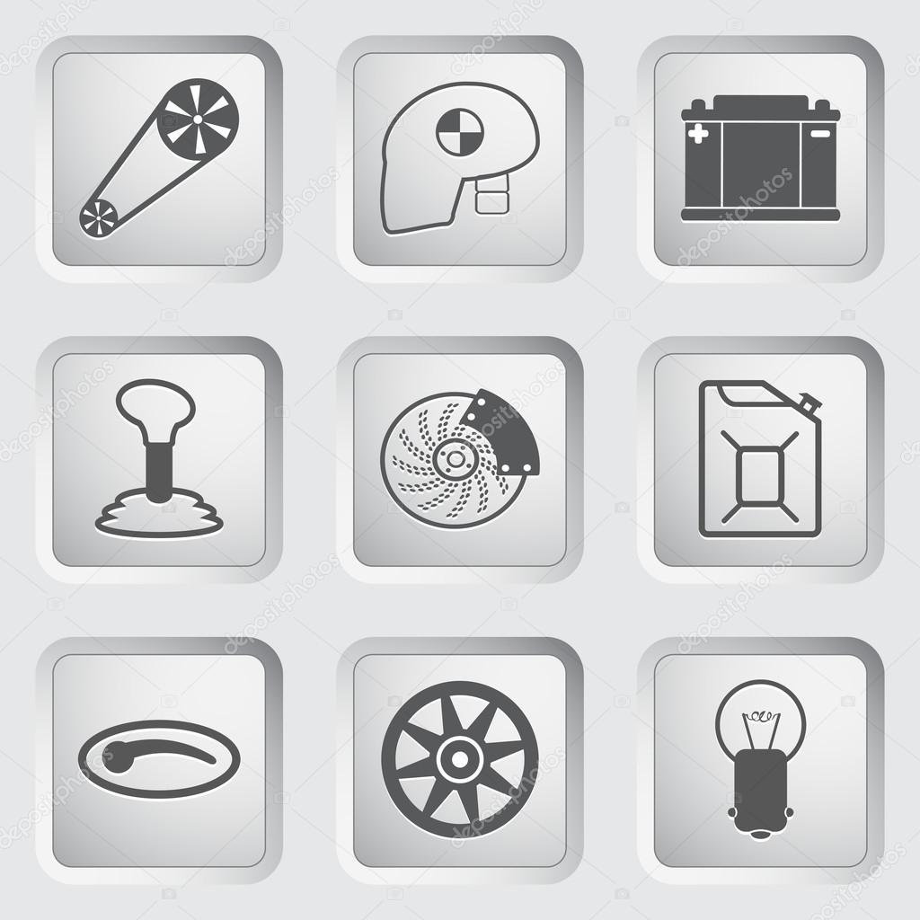 Car part and service icons set 2.