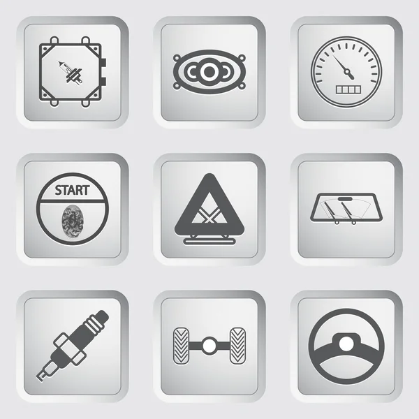 Car part and service icons set 7. — Stock Vector