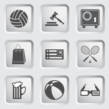 web tasarımı için düğmeler simgeler. Set 1