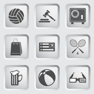 Icons on the buttons for Web Design. Set 1 clipart