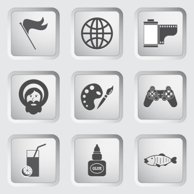 web tasarımı için düğmeler simgeler. 7 set