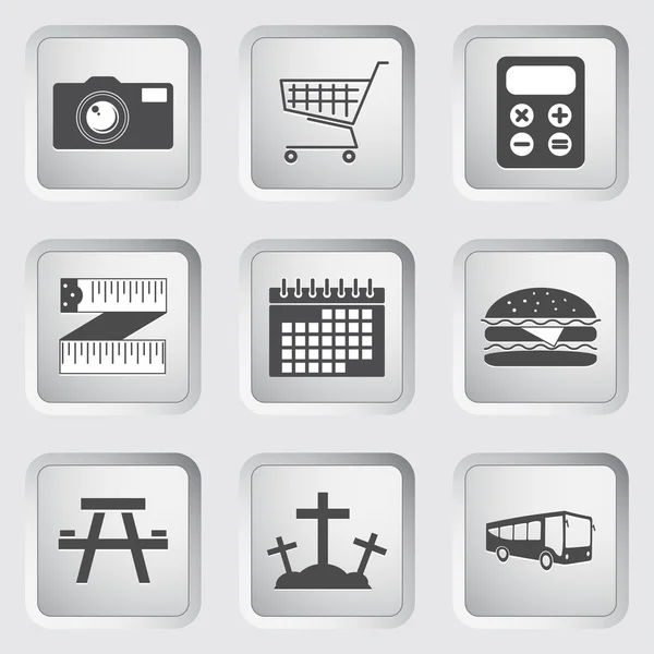 Icons on the buttons for Web Design. Set 3 — Stock Vector