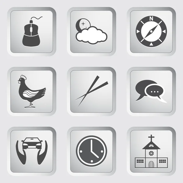 Icons on the buttons for Web Design. Set 4 — Stock Vector