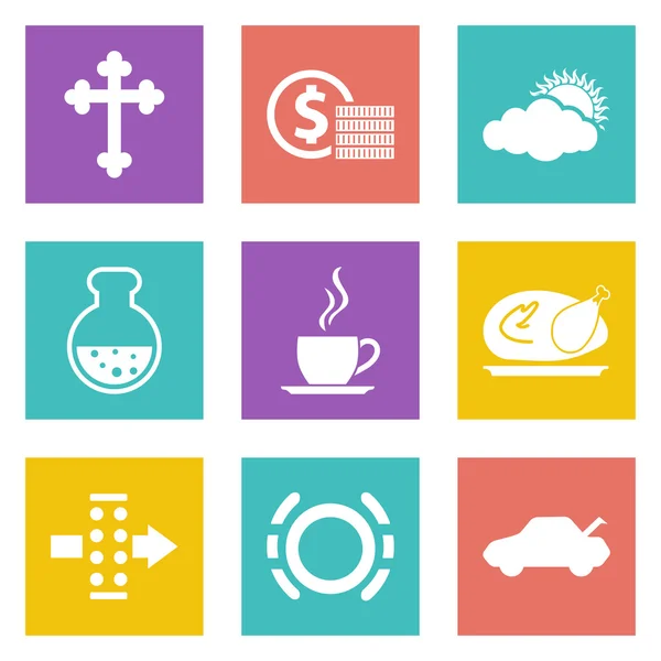 Color icons for Web Design set 31 — Stock Vector